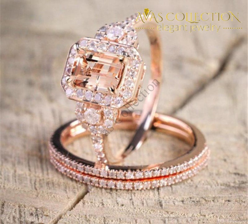 3-in-1 Wedding Ring Set Rose Gold Filled – Avas Collection