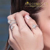 Romantic Star Promise Ring White Gold Filled Micro Pave Rings