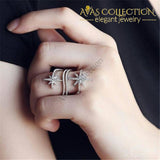 Romantic Star Promise Ring White Gold Filled Micro Pave Rings
