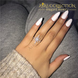 Romantic Star Promise Ring White Gold Filled Micro Pave Rings