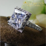 Sparkling Princess Cut 10Kt White Gold Filled Engagement Rings