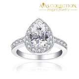 Water Drop Promise Ring 3Ct Engagement Rings