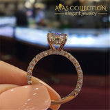 Luxury  Round & Oval White Gold Filled Engagement/ Anniversary Ring - Avas Collection