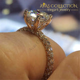Luxury  Round & Oval White Gold Filled Engagement/ Anniversary Ring - Avas Collection