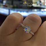 Luxury  Round & Oval White Gold Filled Engagement/ Anniversary Ring - Avas Collection