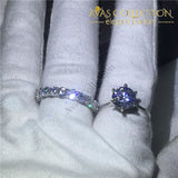 3ct Round Solitaire Wedding Ring Set - Avas Collection