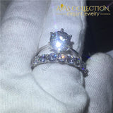 3ct Round Solitaire Wedding Ring Set - Avas Collection