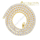 Classic Mens Gold Iced Out Crystal 1 Row Tennis Chain / Rope Hip Hop Necklace Color Men Cross
