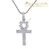 Classic Mens Gold Iced Out Crystal 1 Row Tennis Chain / Rope Hip Hop Necklace Color Men Cross