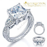 3-Stones 4 Ct Princess Cut Rings