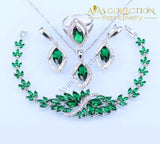 Silver 925 Necklace Pendant Bracelets Earrings Ring Set Jewelry Sets