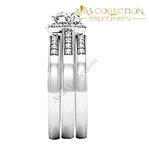 10Kt White Gold Filled Couples Set Rings