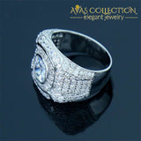 2.5 Ct Cushion Halo Men Ring / Sona Nscd Rings