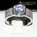 Mens 8*8Mm 3Ct Ring ( Black Rose Gold Or Silver) Rings
