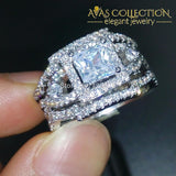 Silver Cross 3 Wedding Band Ring Set Rings