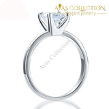 1 Ct Princess Cut Solid 925 Silver Solitaire  Engagement Ring / High Polished - Avas Collection