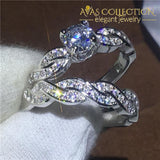Cross Ring Set White Gold Filled Engagement Rings