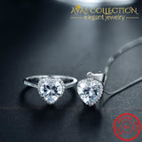 Beautiful Heart Ring & Necklace Jewelry Sets