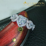 Three-Stone Heart Love Ring Rings