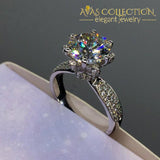 3Ct Flower Engagement Ring Rings