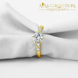 0.8 Ct Round Cut 10Kt Solid Yellow Gold Rings