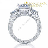 3-Stones 4 Ct Princess Cut Rings