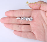 6 Pair / Lot Classic Round White Stud Earrings