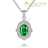 Natural Blue  Pendant Necklace 925 Sterling Silver Oval - Avas Collection