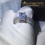 Antique Wedding Set- Princess Cut - Avas Collection