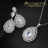 Dazzling Pear Drop 3 Piece Jewelry Set Blue / 7 Sets