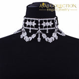 Crystal/ Rhinestone Choker Necklace - Avas Collection