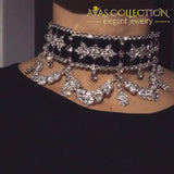 Crystal/ Rhinestone Choker Necklace - Avas Collection