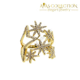 Minimal Pave Rings 7 / Star Gold-Color