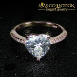 Rose Gold Heart Shape Engagement/ Promise Ring - Avas Collection