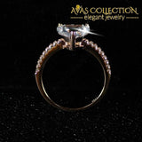 Rose Gold Heart Shape Engagement/ Promise Ring - Avas Collection