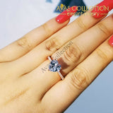 Rose Gold Heart Shape Engagement/ Promise Ring - Avas Collection
