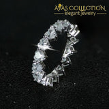 Heart Solid 925 Sterling Silver Eternity Ring Rings