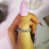 Heart Solid 925 Sterling Silver Eternity Ring 5 Rings