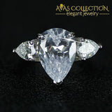 Pear Cut Solid 925 Sterling Silver Ring Rings