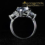 Pear Cut Solid 925 Sterling Silver Ring Rings