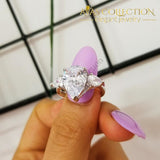Pear Cut Solid 925 Sterling Silver Ring 5 Rings