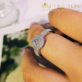 925 Sterling Silver Halo  Engagement Ring Polished in 18k White Gold - Avas Collection