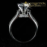 Solid 925 Sterling Silver Engagement Ring Simulated Diamonds Rings