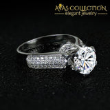 Solid 925 Sterling Silver Engagement Ring Simulated Diamonds Rings