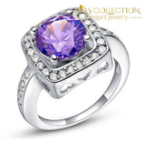 Original Purple White 925 Solid Sterling Silver R657 Rings