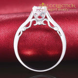 Solid Real 925 Sterling Silver Promise Ring Engagement Simulated Diamonds Rings