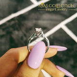 Solid Real 925 Sterling Silver Promise Ring Engagement Simulated Diamonds 5 Rings