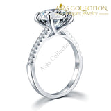 Solid 925 Sterling Silver 4 Carat Wedding Anniversary Ring Oval Cut Luxury Jewelry Simulated Diamond