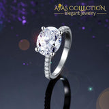 Solid 925 Sterling Silver 4 Carat Wedding Anniversary Ring Oval Cut Luxury Jewelry Simulated Diamond