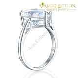 Solid 925 Sterling Silver Luxury Ring Solitaire Pear 4.5 Carat Wedding Engagement